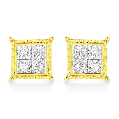 Elegant 14k White Gold Stud Earrings with Lab Grown Brilliant Diamonds