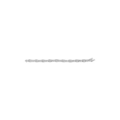 Elegant 14k White Gold Tennis Bracelet with Baguette Cut Diamonds