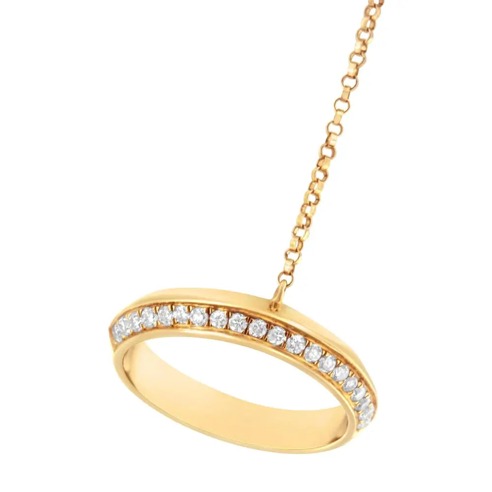 Elegant 14k Yellow Gold Bracelet Hand Chain with Cttw Diamond Ring