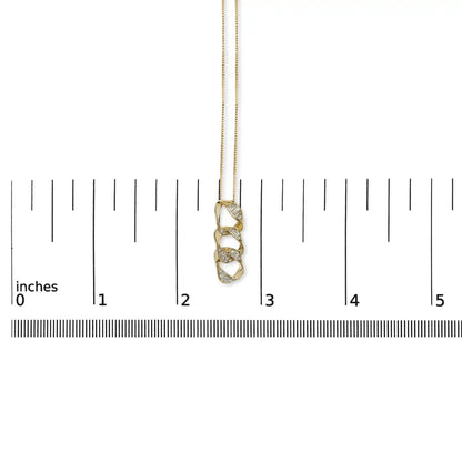 Elegant 14k Yellow Gold Cttw Diamond Interlocking Pendant Necklace