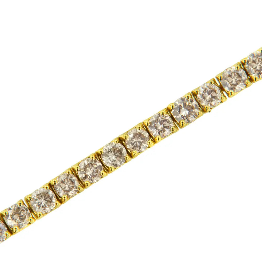 Elegant 14k Yellow Gold Diamond Classic Tennis Bracelet with 4-prong Set