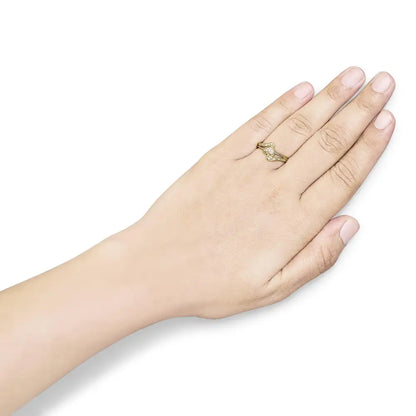 Elegant 14k Yellow Gold Heart Promise Ring with Diamond Accent Filigree