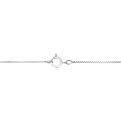 Elegant.925 Sterling Silver Cttw Diamond Heart Ribbon 18’’ Pendant Necklace