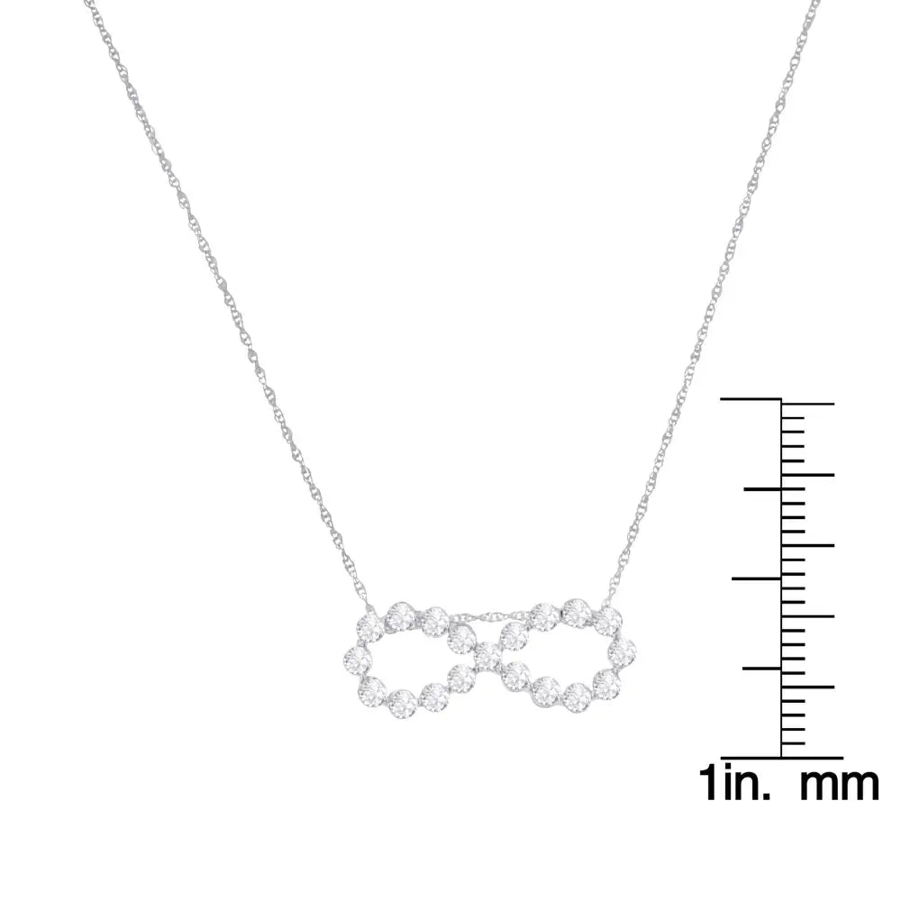 Elegant.925 Sterling Silver Cttw Diamond Infinity Pendant Necklace