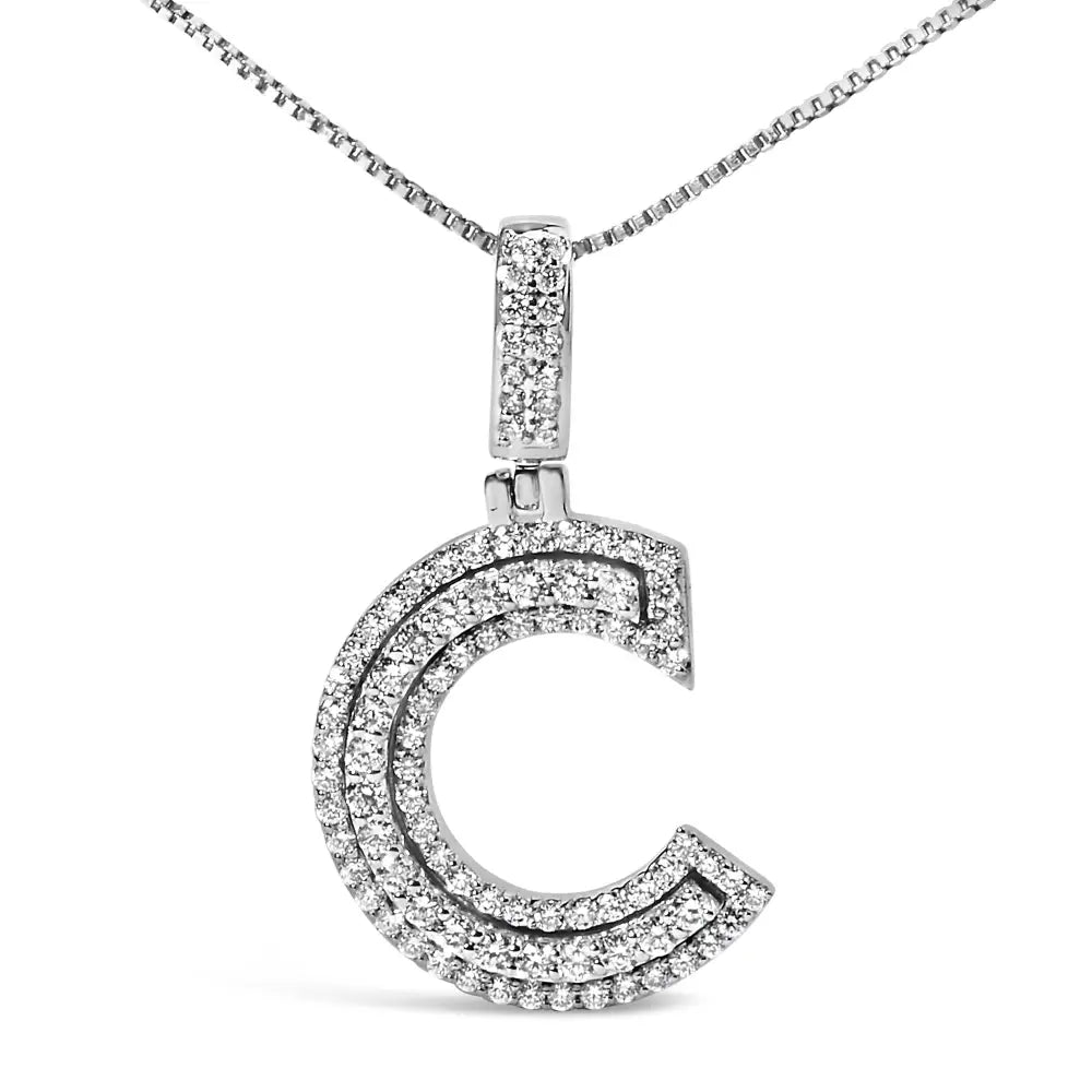 Elegant.925 Sterling Silver Round Lab-grown Diamond Pendant Necklace