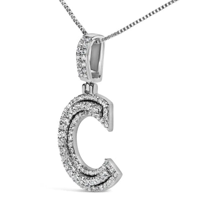 Elegant.925 Sterling Silver Round Lab-grown Diamond Pendant Necklace