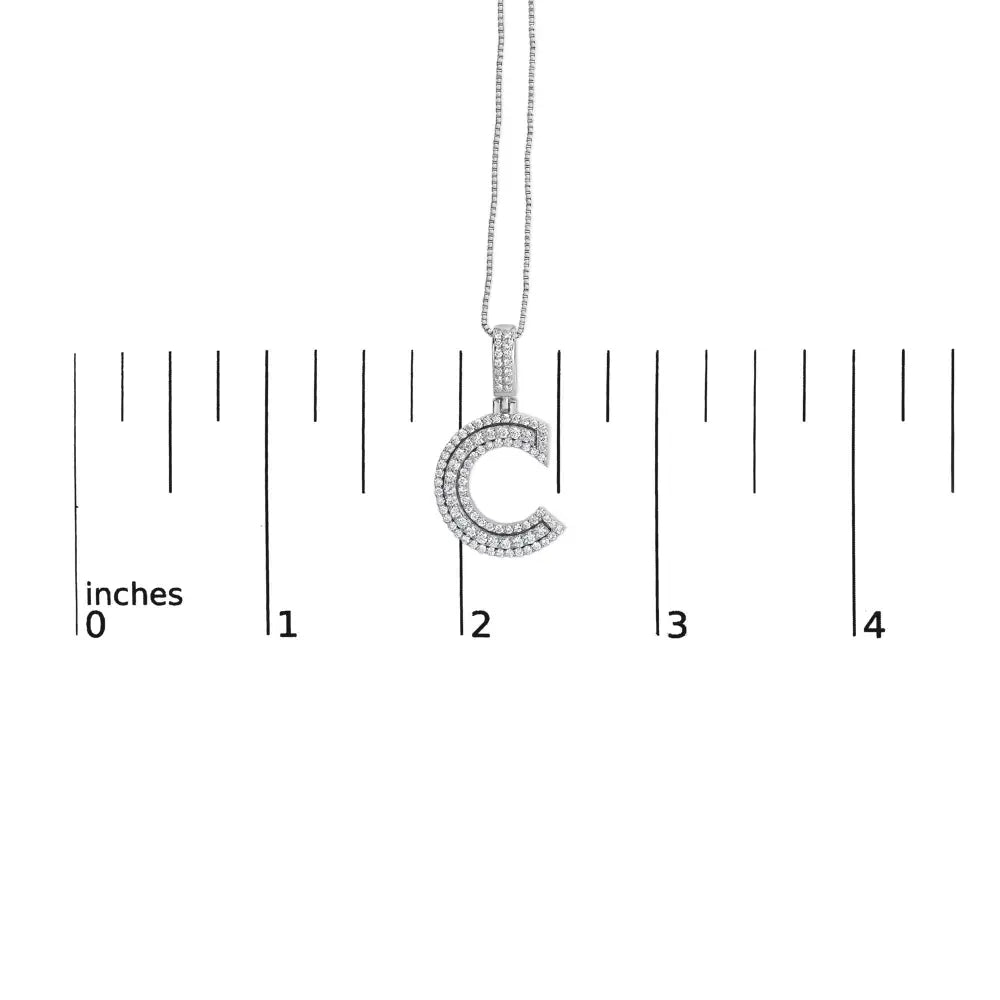 Elegant.925 Sterling Silver Round Lab-grown Diamond Pendant Necklace