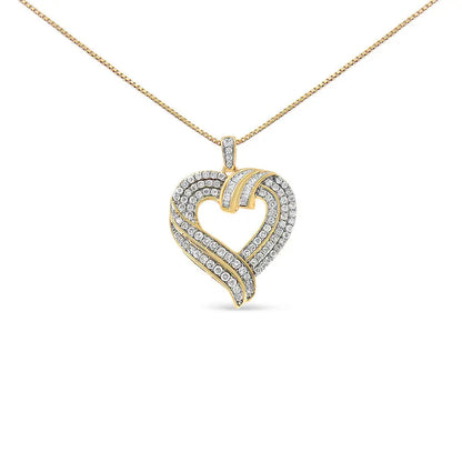 Elegant Baguette Diamond Composite Open Heart Pendant in Sterling Silver