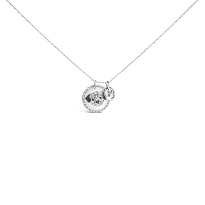 Elegant Black Diamond Pitbull Dog Medallion Pendant in Sterling Silver