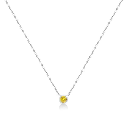 Elegant Colored Diamond Suspended Adjustable Pendant Necklace in Sterling