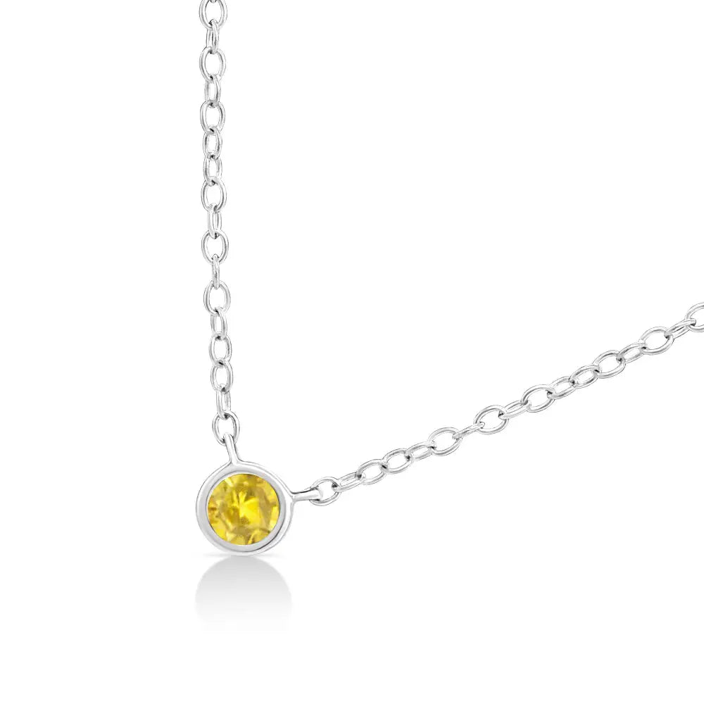 Elegant Colored Diamond Suspended Adjustable Pendant Necklace in Sterling