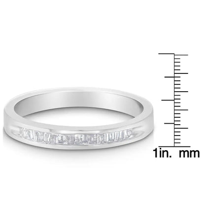 Elegant Diamond Channel-set Stackable Band Ring in Sterling Silver