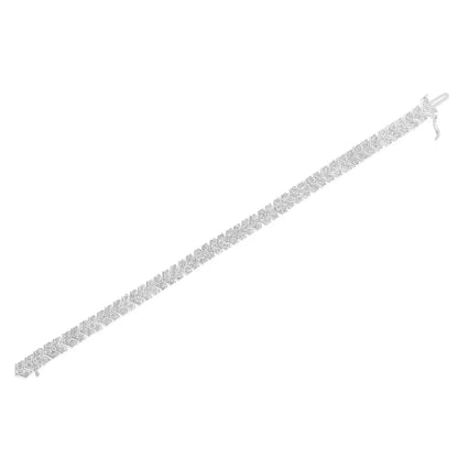 Elegant Diamond Miracle-set Nested Chevron Link Tennis Bracelet 2.0 Cttw