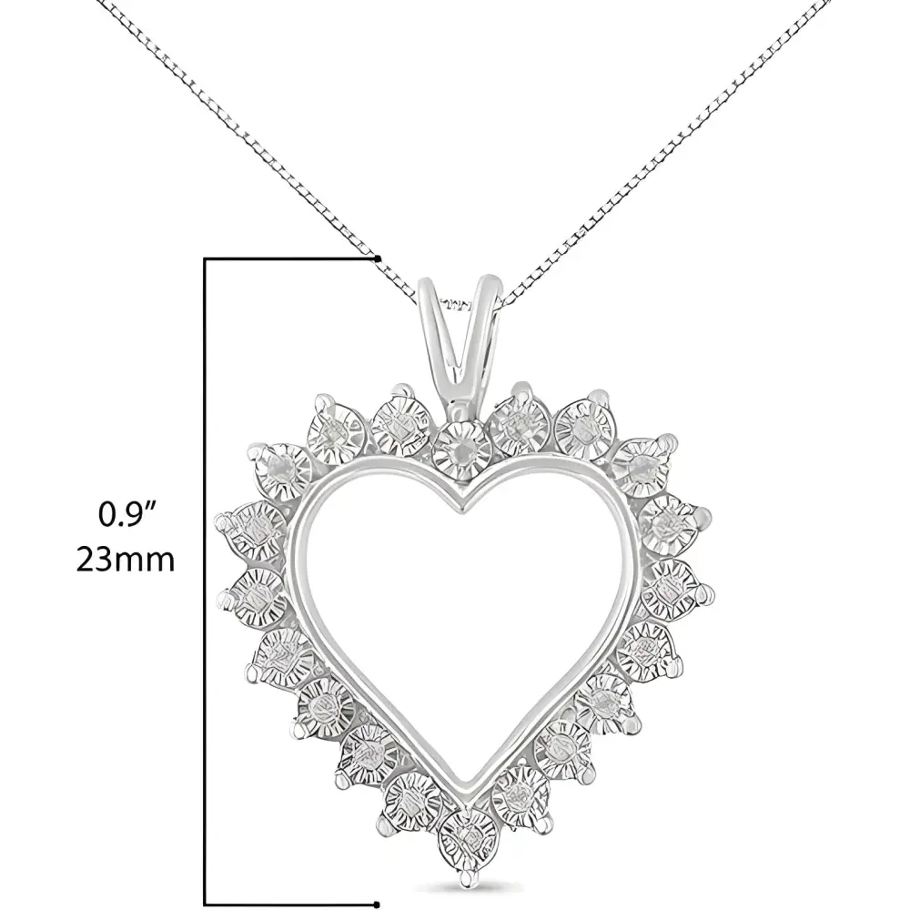 Elegant Diamond Open Heart Pendant with Miracle Set Design