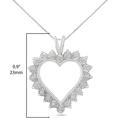 Elegant Diamond Open Heart Pendant with Miracle Set Design