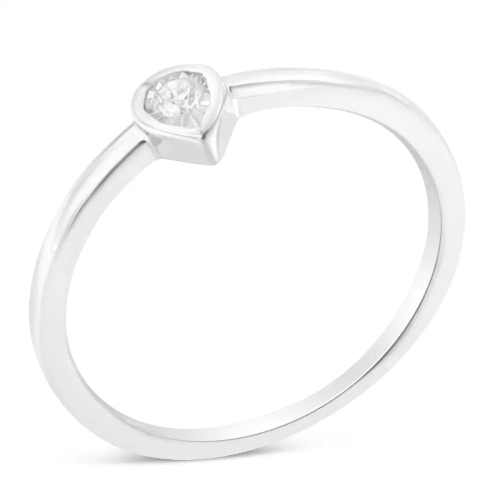 Elegant Diamond Teardrop Pear-shaped Miracle Set Promise Ring in Silver