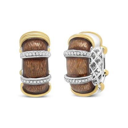 Elegant Gold Flash Plated Huggie Hoop Earrings with Sterling Silver Clear