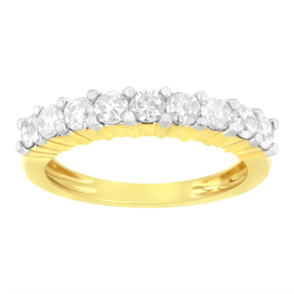 Elegant Igi Certified 10kt Yellow Gold Cttw Diamond Band Ring