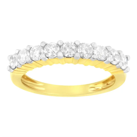 Elegant Igi Certified 10kt Yellow Gold Cttw Diamond Band Ring