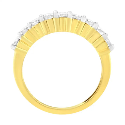 Elegant Igi Certified 10kt Yellow Gold Cttw Diamond Band Ring