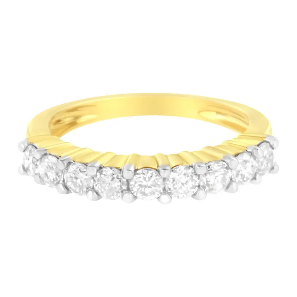 Elegant Igi Certified 10kt Yellow Gold Cttw Diamond Band Ring