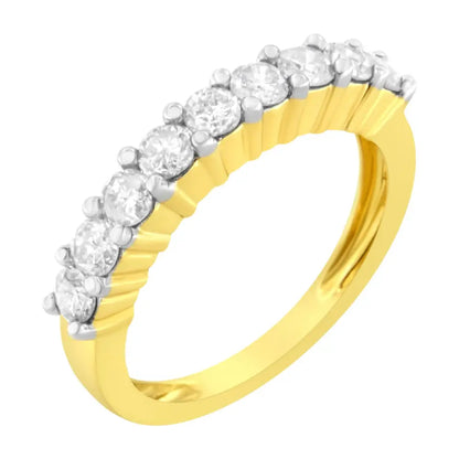 Elegant Igi Certified 10kt Yellow Gold Cttw Diamond Band Ring