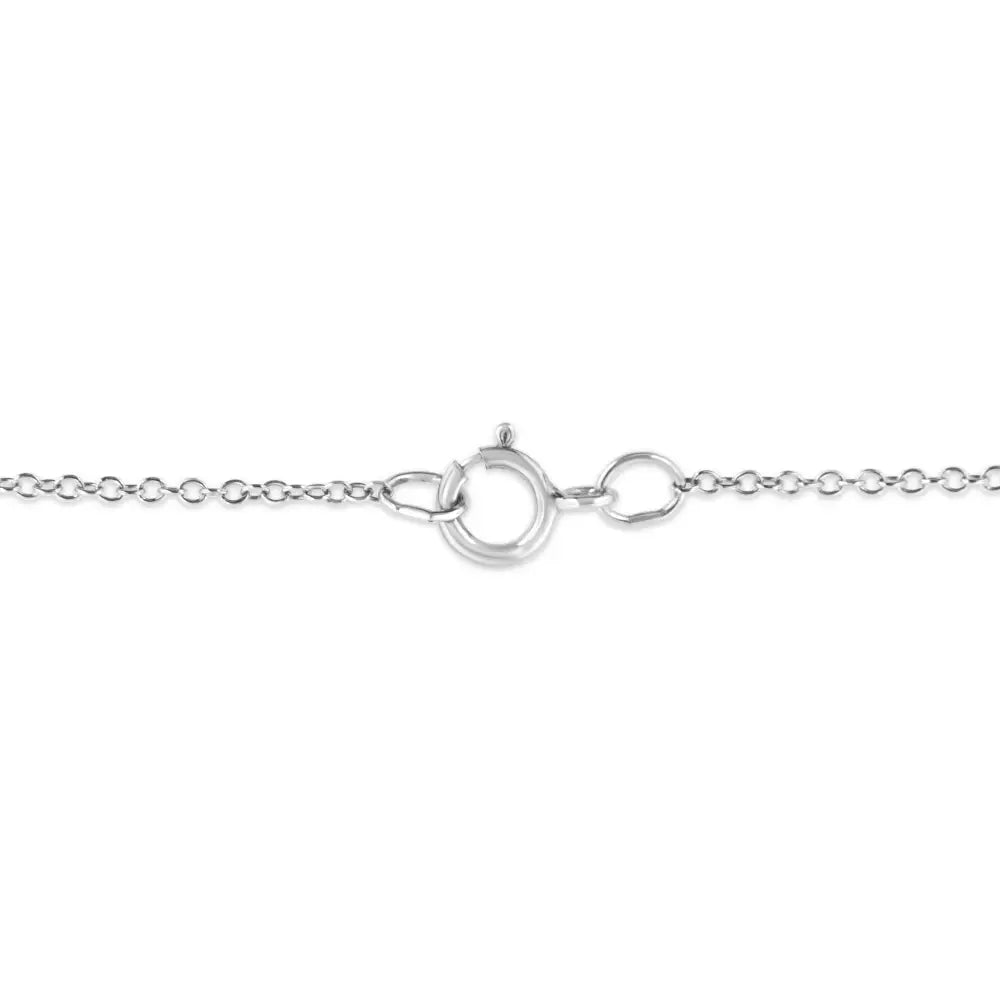 Elegant Matte Finished Sterling Silver Diamond Accent Double Flower Necklace