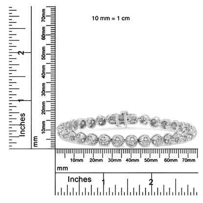 Elegant Miracle-plate Open Quatrefoil Flower Diamond Tennis Bracelet