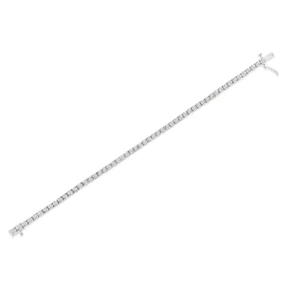 Elegant Miracle-set Diamond Tennis Bracelet in.925 Sterling Silver - 1