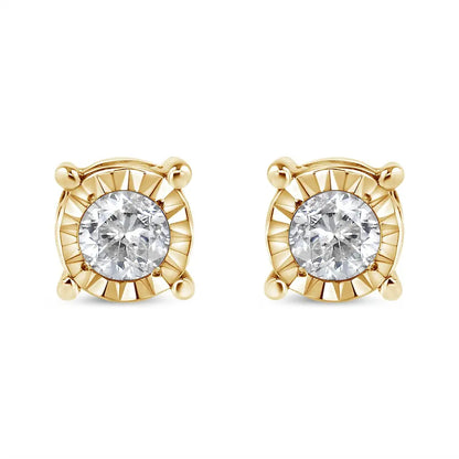 Elegant Miracle-set Stud Earrings with Near Colorless Diamonds