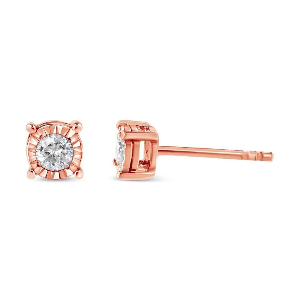 Elegant Miracle-set Stud Earrings with Near Colorless Diamonds