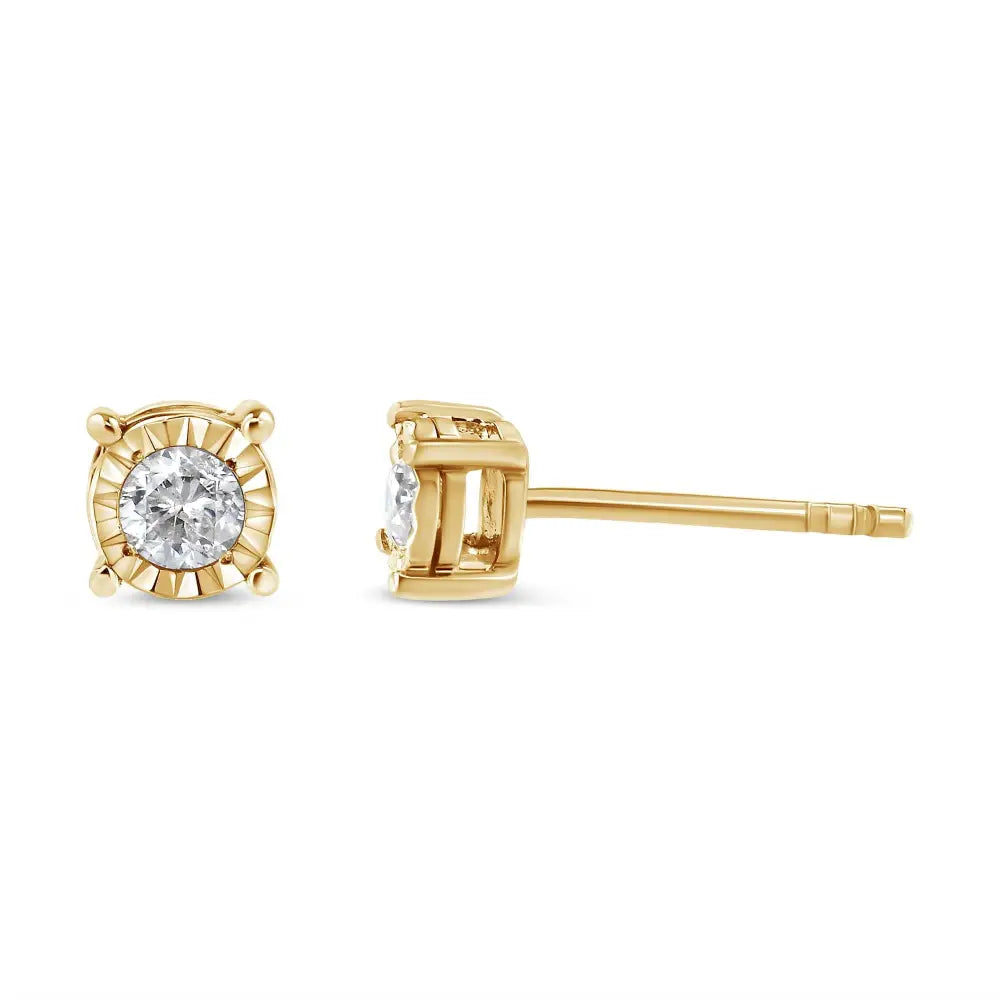 Elegant Miracle-set Stud Earrings with Near Colorless Diamonds