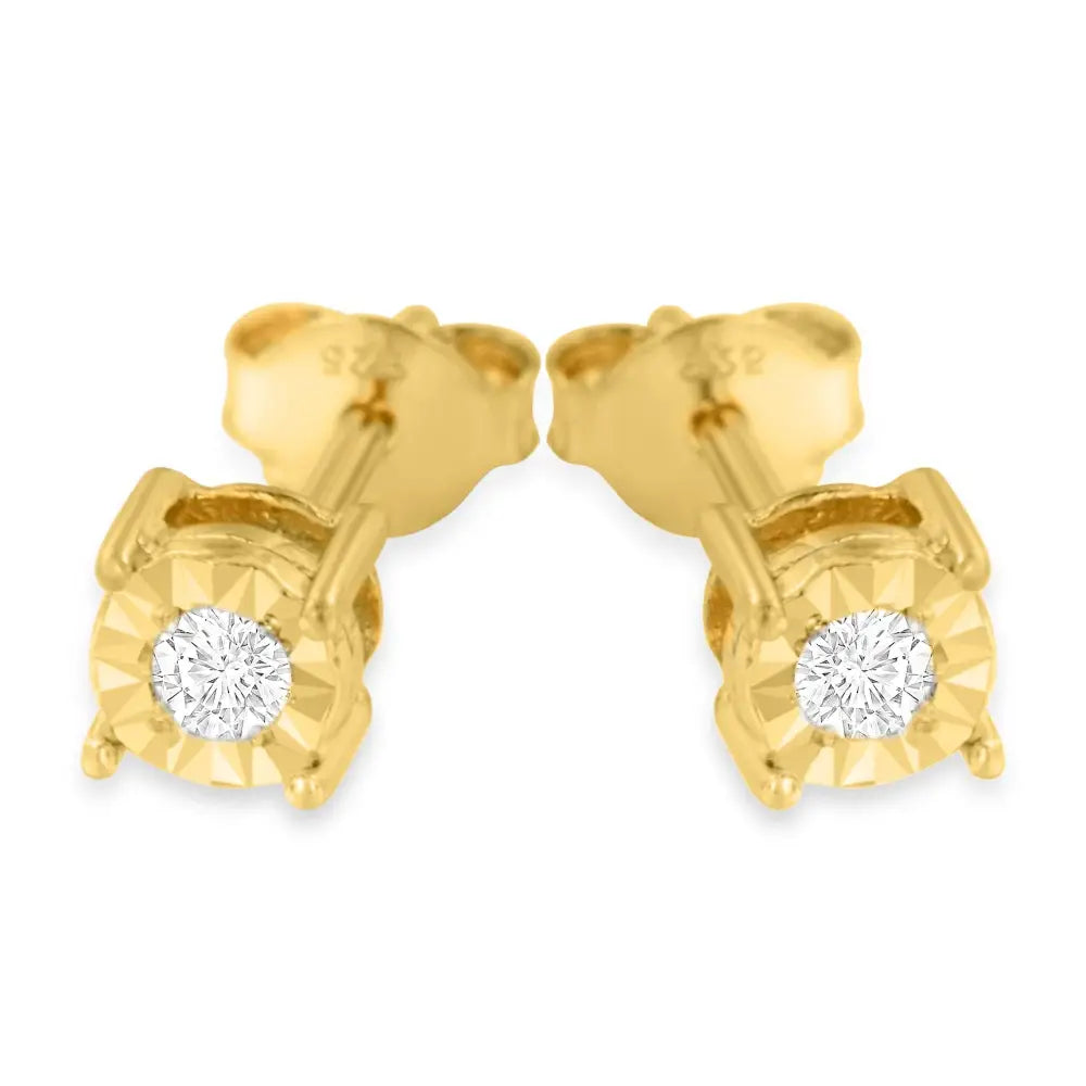 Elegant Miracle-set Stud Earrings with Near Colorless Diamonds