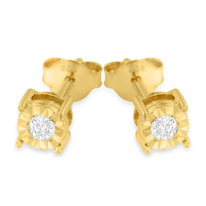 Elegant Miracle-set Stud Earrings with Near Colorless Diamonds