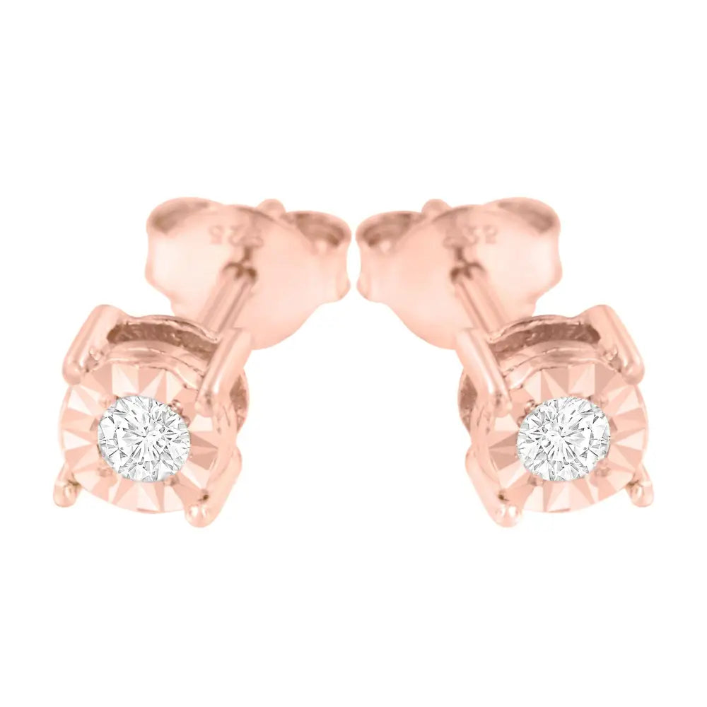 Elegant Miracle-set Stud Earrings with Near Colorless Diamonds