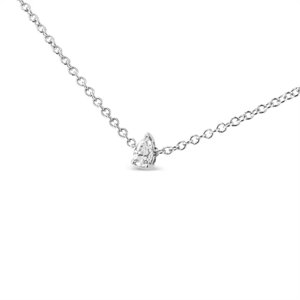 Elegant Pear Shape Lab Grown Diamond Solitaire Pendant in 14k White Gold