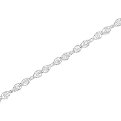 Elegant Pear Shaped Link Bracelet with Cttw Miracle-set Diamonds