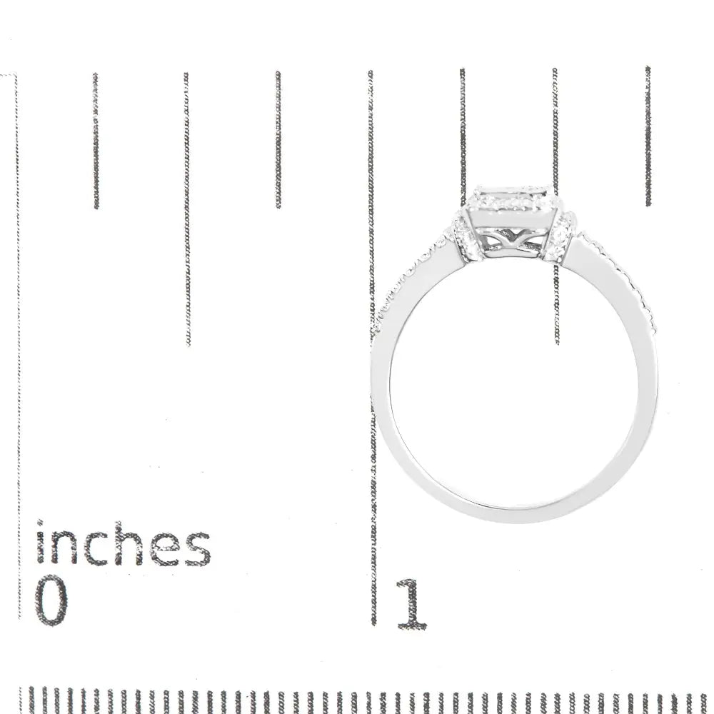 Elegant Princess-cut Diamond Composite Ring in.925 Sterling Silver