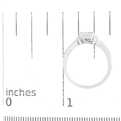 Elegant Princess-cut Diamond Composite Ring in.925 Sterling Silver