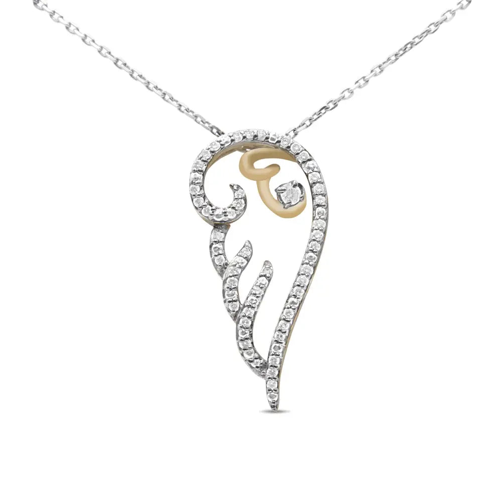 Elegant Silver Diamond Angel Wing Pendant Necklace for Timeless Appeal