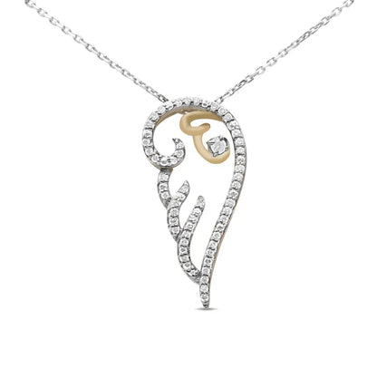 Elegant Silver Diamond Angel Wing Pendant Necklace for Timeless Appeal