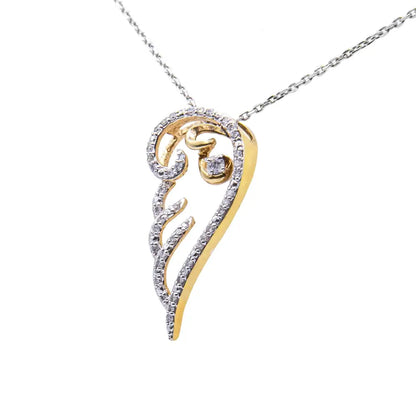 Elegant Silver Diamond Angel Wing Pendant Necklace for Timeless Appeal