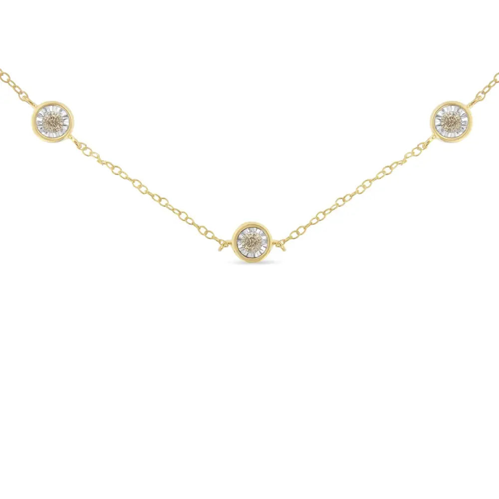 Elegant Sterling Silver Diamond Station Necklace for Timeless Style