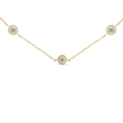 Elegant Sterling Silver Diamond Station Necklace for Timeless Style