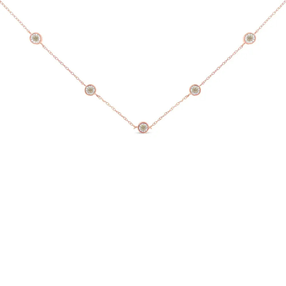 Elegant Sterling Silver Diamond Station Necklace for Timeless Style