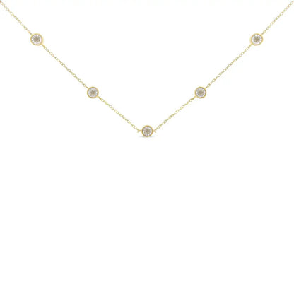 Elegant Sterling Silver Diamond Station Necklace for Timeless Style