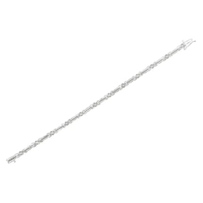 Sterling Silver Diamond X-link Tennis Bracelet 1 Cttw I-j Color I3 Clarity