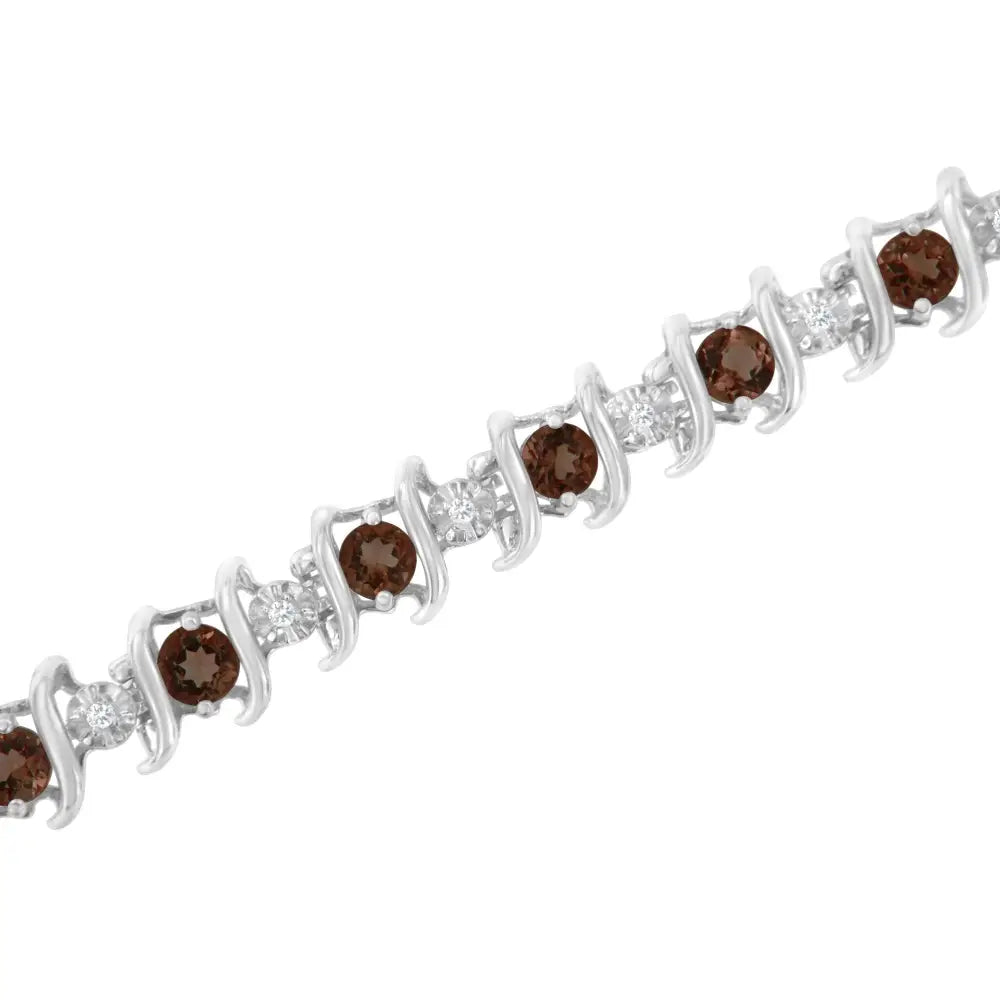 Elegant Sterling Silver Lab-grown Birthstone Diamond Tennis Bracelet