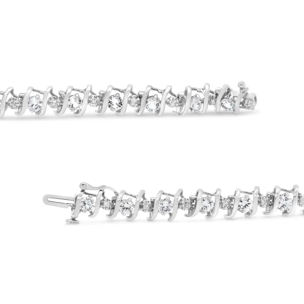 Elegant Sterling Silver Lab-grown Birthstone Diamond Tennis Bracelet