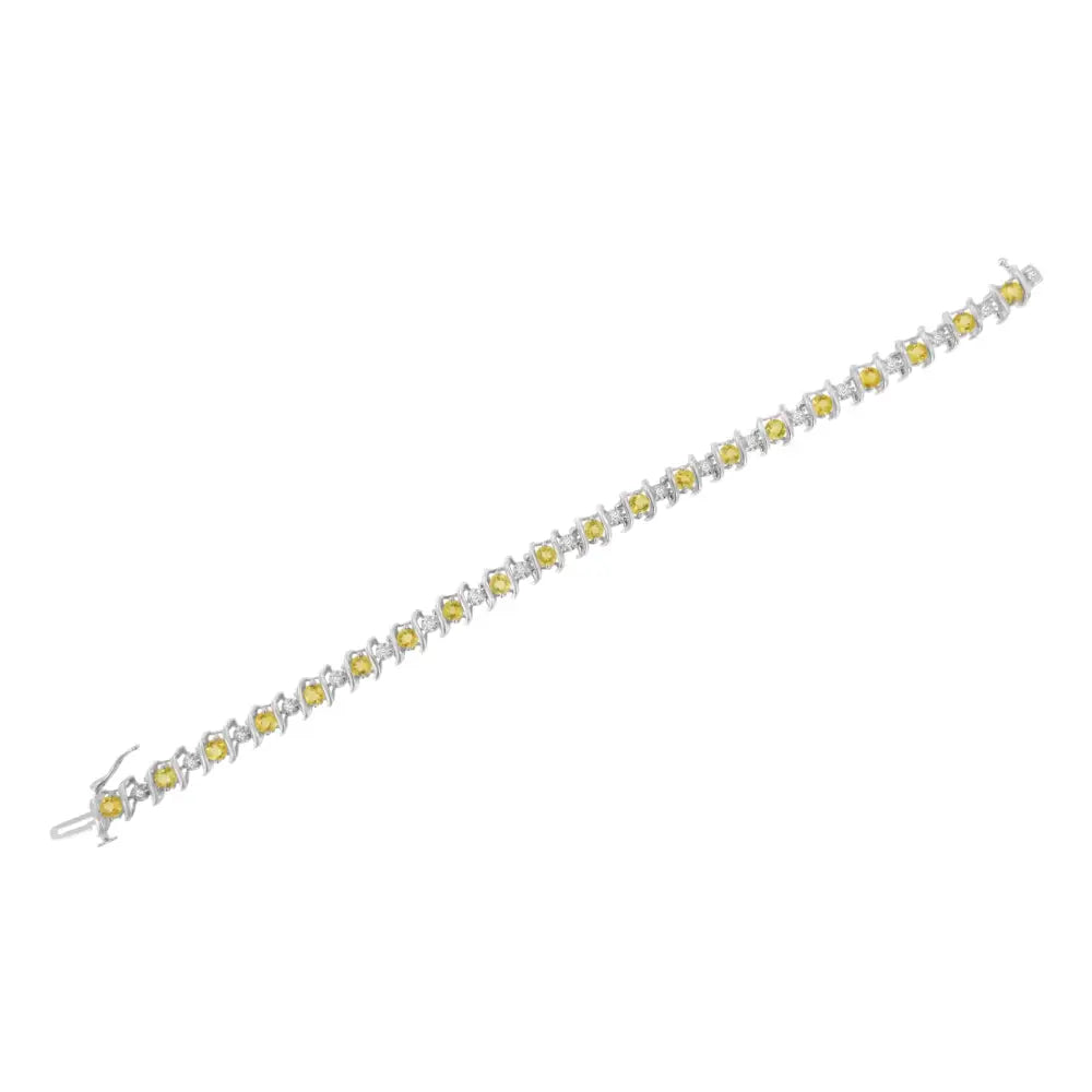 Elegant Sterling Silver Lab-grown Birthstone Diamond Tennis Bracelet